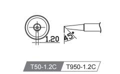 Atten T50-1.2C. Картридж-наконечник для GT-Y50, косой срез 1.2мм, 45 град.