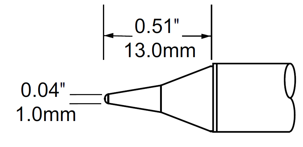 METCAL STV-CNL10. Наконечник для PS900, конус 1.0х13мм