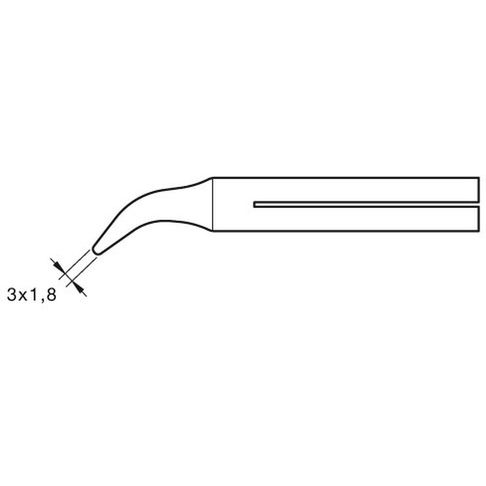 Наконечник JBC CT-25D (0550707) для 55N (клиновидный изогнутый 3,0 х 1,8 мм)
