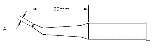 METCAL GT6-CN2213R. Наконечник GT6, конус изогн. RCH, 1.3X22.0MM