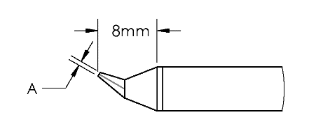 METCAL GTC-CN0004R. Картридж-наконечник GTC, конус, изогн. 0.4X8.0MM