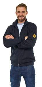 Warmbier 2670.SJ.BL.S. ESD Sweatjacke, S, schwarz