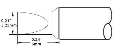 METCAL CVC-6CH0050P. Картридж-наконечник для СV/MX, клин 5.23х6.0мм