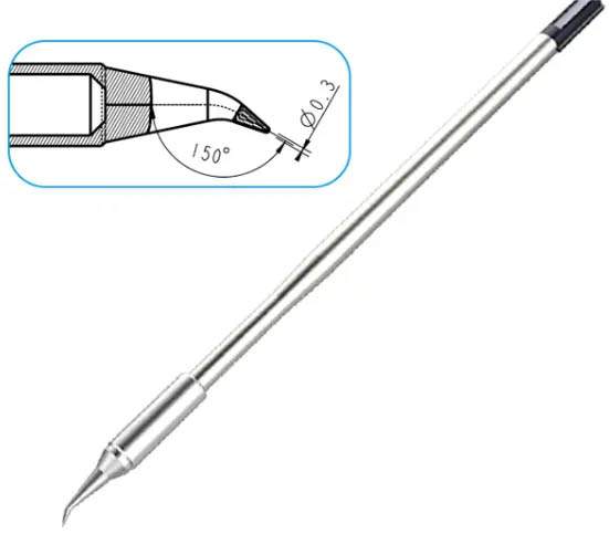 Atten T9130-0.3iS. Картридж-наконечник для ST-1509-130, конус изогнутый 0.3мм