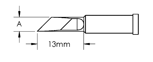 METCAL GT4-KN0040P. Наконечник GT4, ножевидный, PWR, 4.0X13.0MM, 45град.