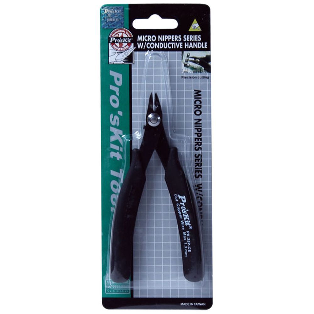 Мини кусачки с клипсой безопасности антистатические ProsKit 1PK-25P-CE (125 мм.)