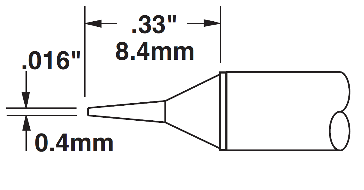 METCAL CVC-5CN0004P. Картридж-наконечник для СV/MX, конус 0.4мм (замена STTC-545P)