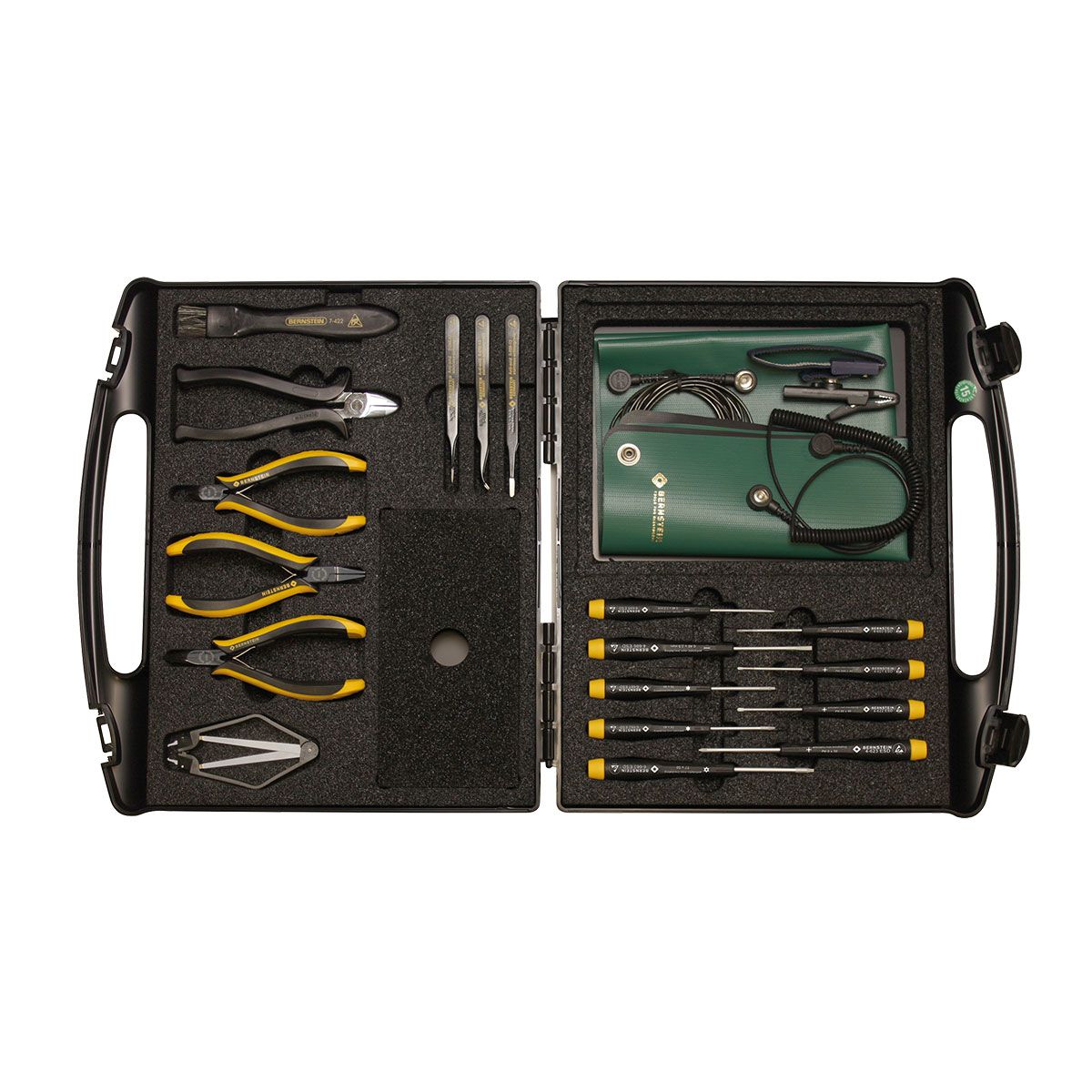 Bernstein 2280. Профессиональный набор антистатических инструментов TRENDY в ESD кейсе (18 предметов)