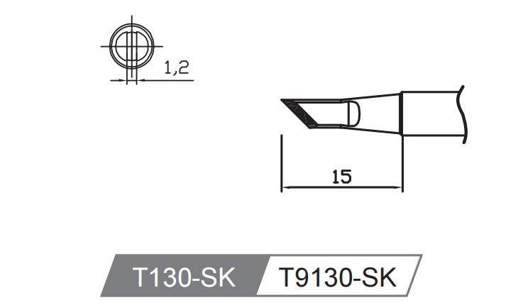 Atten T9130-K. Картридж-наконечник для ST-1509, ножевидный 5.0 х 12мм