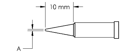 METCAL GT4-CN0005S. Наконечник GT4, конус, 0.5X10.0MM
