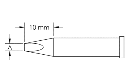 METCAL GT6-CH0050S. Наконечник GT6, клин, 5.0X10.0MM, 40град.
