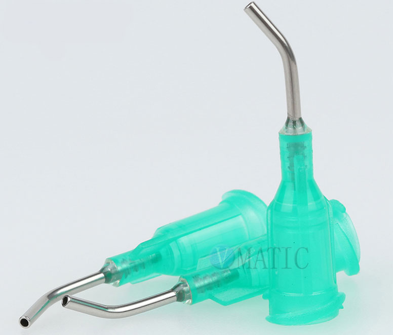 VMATIC VCW1805045. Наконечник дозатора TE 18G X 1/2" GREEN BENT 45 DEG DIAM 0.9 x 1.20MM (QTY=50)