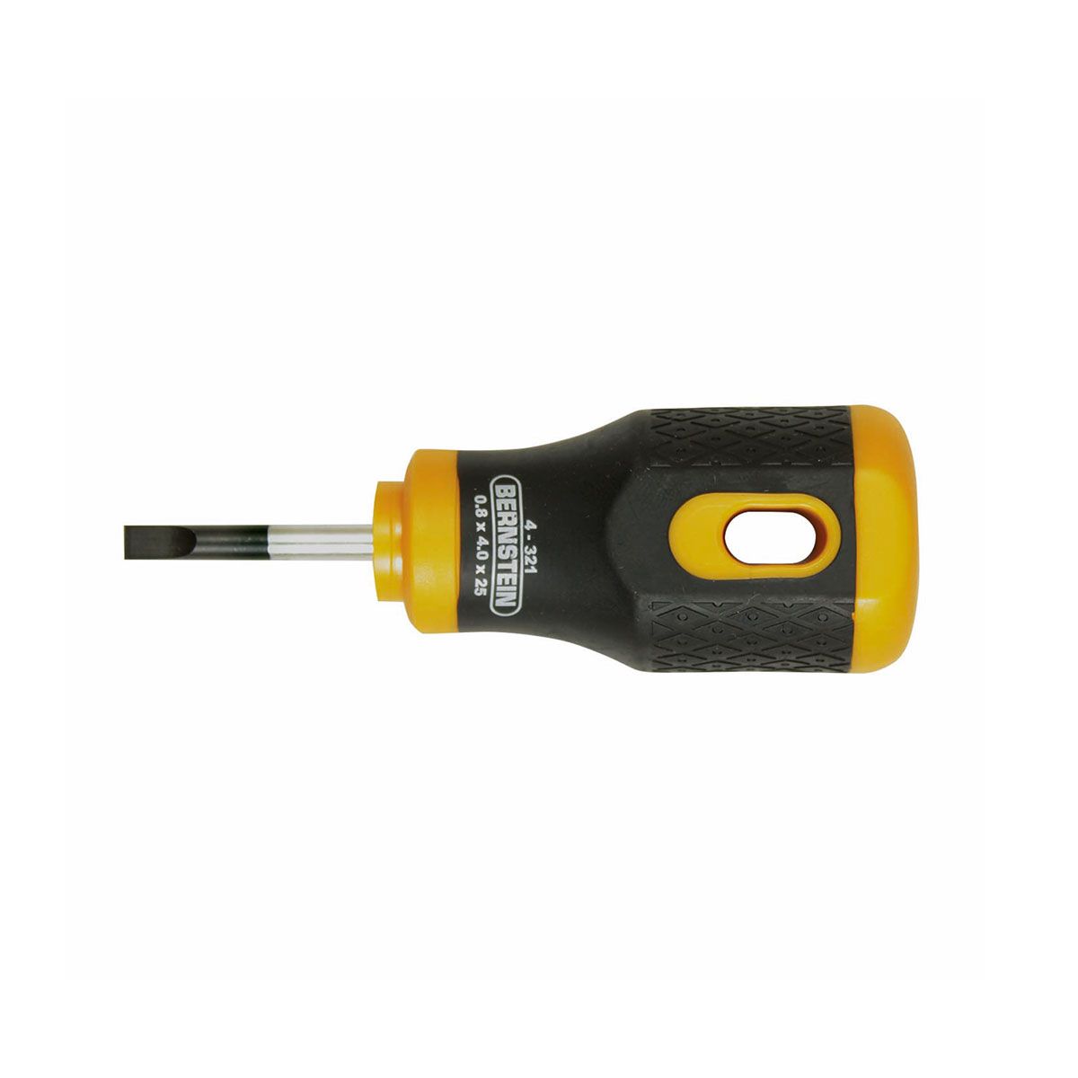 Bernstein 4-321. Короткая отвертка плоская 4,0 мм длина 25 мм