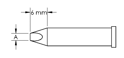 METCAL GT6-CH0060P. Наконечник GT6, клин, PWR, 6.0X6.0MM, 60град.