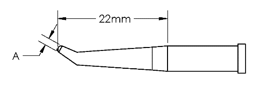 METCAL GT4-CN2213R. Наконечник GT4, конус, изогн, RCH, 1.3X22.0MM