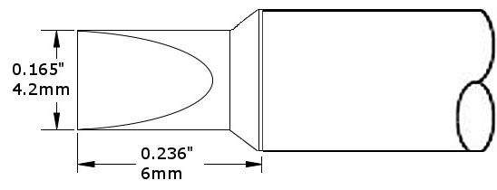 METCAL CVC-7CH0040P. Картридж-наконечник для СV/MX, клин 4.2х6.0мм