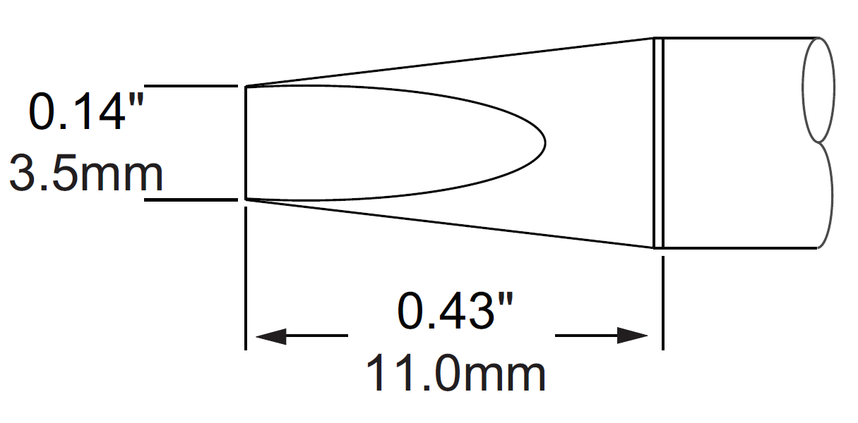 METCAL SCP-CH35. Картридж-наконечник для MFR-H1, клин 3.5х11мм