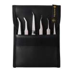 Bernstein 5-050. Набор пинцетов SMD из нержавеющей стали в чехле (6 предметов)