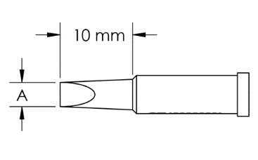 METCAL GT4-CH0010S. Наконечник GT4, клин, 1.0X10.0MM, 40град.