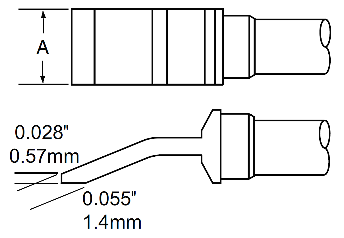 METCAL TCP-BLH50. Картриджи-наконечники для MFR-H4, шпатель, 16мм (пара)
