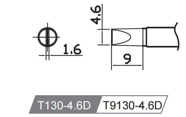 Картридж-наконечник Atten T130-4.6D для GT-Y130, клиновидный 4.6 х 9мм