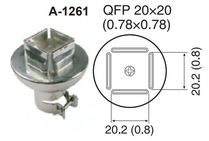 Atten A-1261 ROHS. Насадка-сопло A1261, QFP 20x20мм