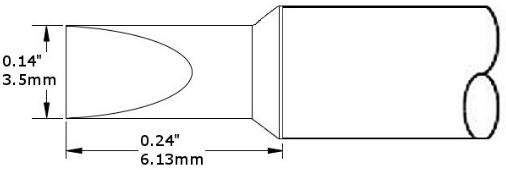 METCAL CVC-6CH0035P. Картридж-наконечник для СV/MX, клин 3.5х6.13мм