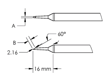 METCAL GTC-HF6030S. Картридж-наконечник GTC, миниволна, 3.0X16.0MM, 60град.