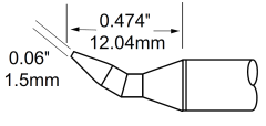 METCAL SFP-CHB15. Картридж-наконечник для MFR-H1, клин изогнутый 1.5х12.04мм