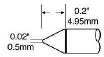 METCAL STP-CN05. Картридж-наконечник для MFR-H1, конус 0.5х4.95мм