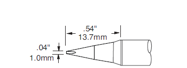 METCAL SCV-CH10AR. Наконечник для PS900, клин удлиненный 1.0х13.7мм