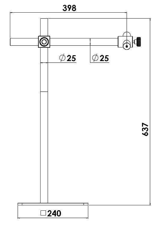 Inspectis HD-060-EXT. Штатив настольный, с одной штангой, для микроскопа с РД 500мм