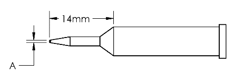 METCAL GT6-CN0005A. Наконечник GT6, конус, ACC,0.4X14.0MM