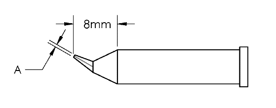 METCAL GT6-CN0004R. Наконечник GT6, конус, изогн. 0.4X8.0MM