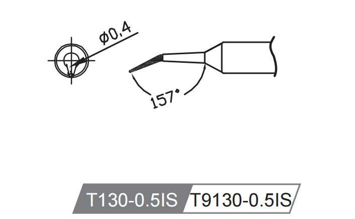 Atten T130-0.5iS. Картридж-наконечник для GT-Y130, конус изогнутый 0.5мм