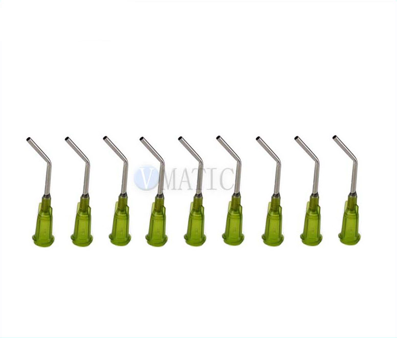 VMATIC VCW1415045. Наконечник дозатора TE 14G X 1-1/2" OLIVE BENT 45 DEG DIAM 1.55 x 2.10MM (QTY=50)