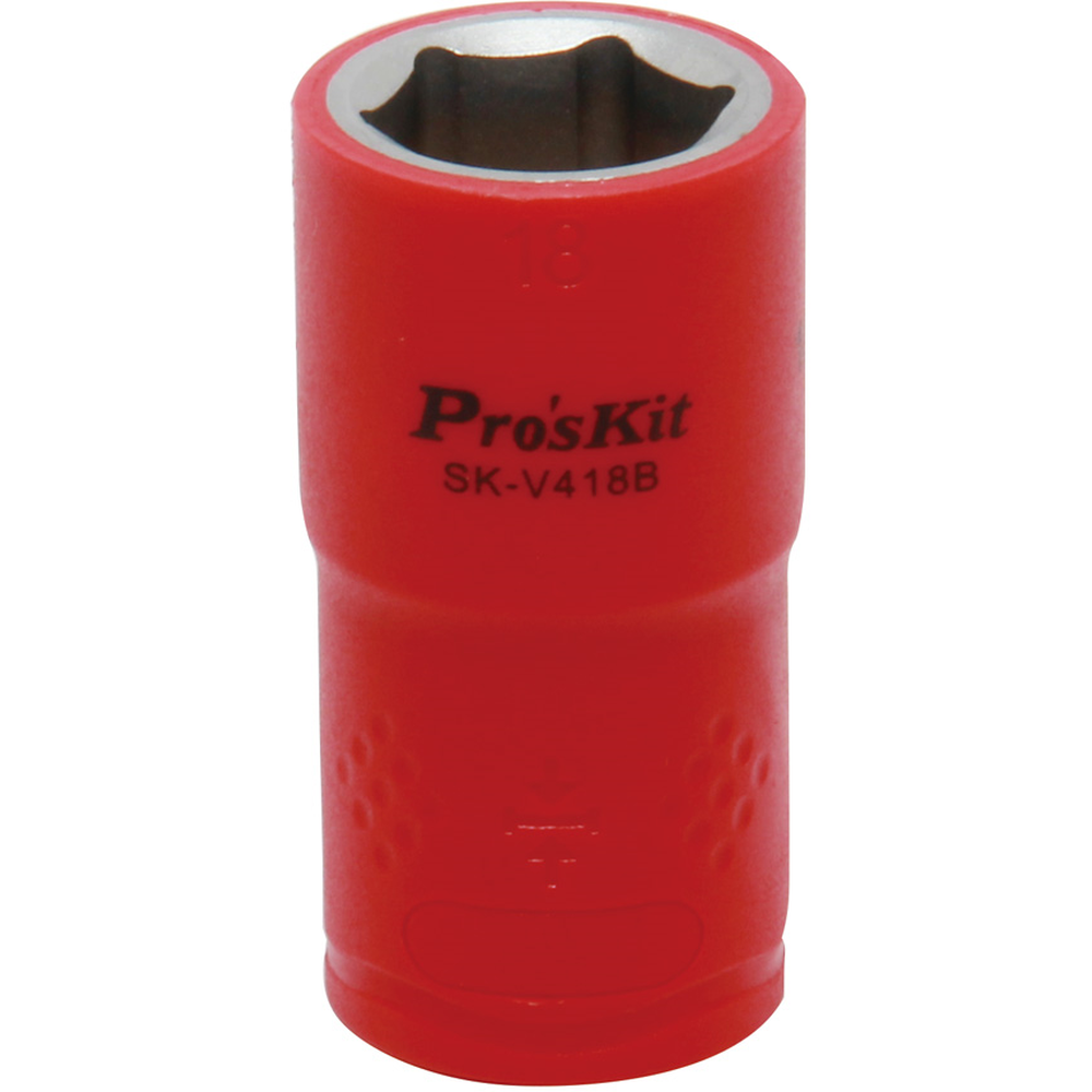 Изолированная 1/2 дюйма торцевая головка  Proskit SK-V418B 18 мм (1000 В - VDE)