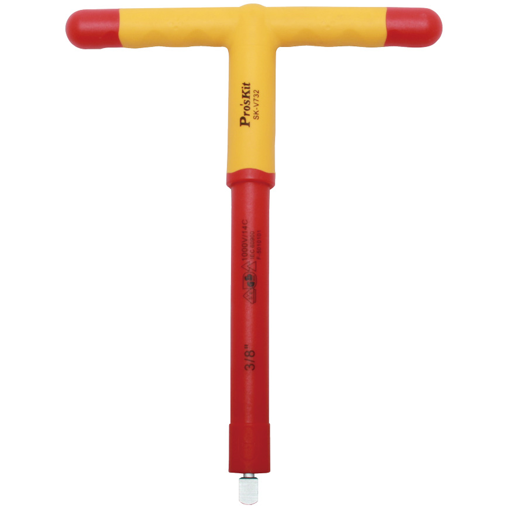 Торцевой ключ  3/8 дюйма с изолированной T-образной рукояткой ProsKit SK-V732 (1000 V)