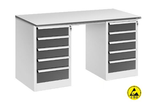 Стол рабочий КОНСТАНТ антистатический СР-18-7+ДР-05+ДР-05 ESD