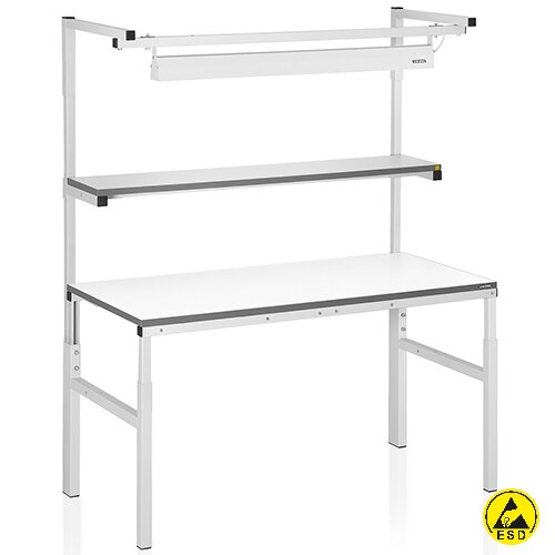 VIKING. Рабочий стол серии КЛАССИК с полкой и светильником. Комплект КЛАССИК 12-7 ESD.