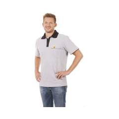Polo-Shirt Warmbier 2625.P mit schwarzem Kragen, ESD, grau, kurzarm