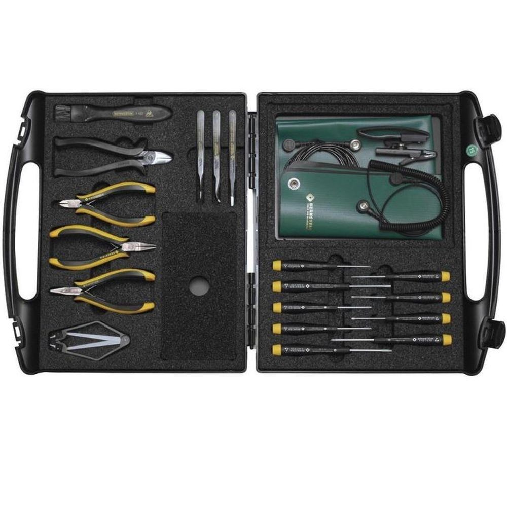 Bernstein 2282. Профессиональный набор антистатических инструментов TRENDY C в ESD кейсе (18 предметов)