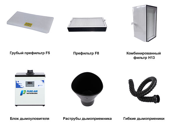 Pure-Air PA-300TD-IQ50. Дымоуловитель PURE-AIR PA-300TD-IQ с дымоприемниками 2х50мм