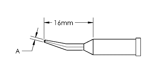 METCAL GT4-CN1608R. Наконечник GT4, конус, изогн, ACC, 0.8X16.0MM