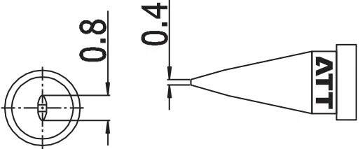 Atten T800-0.8D. Наконечник для ST-100, клиновидный 0.8мм