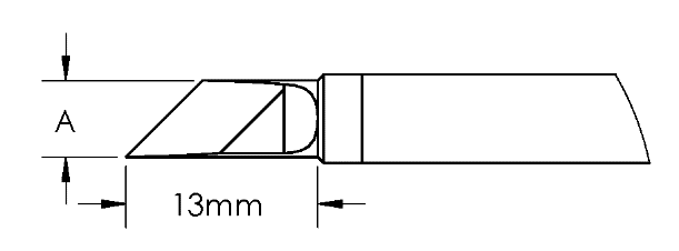 METCAL GTC-KN0080P. Картридж-наконечник GTC, ножевидный, PWR, 8.0X15.0MM, 45град.
