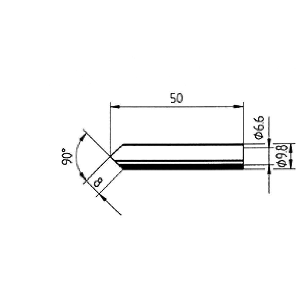 Ersa 0832MD. Lötspitze gerade, beidseitig angeschrägt, 8,0 mm