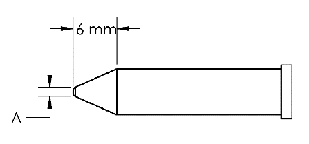 METCAL GT6-CN0010P. Наконечник GT6, конус, PWR, 1.0X6.0MM