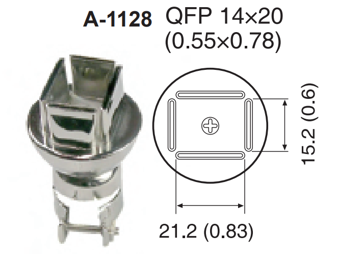 Atten A-1128 ROHS. Насадка-сопло A1128, QFP 14х20мм