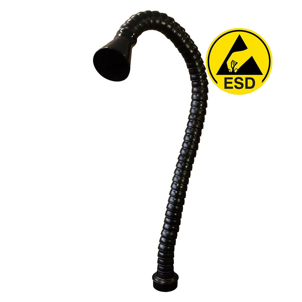 Дымоприемник антистатический гибкий 75мм х 1,4м с раструбом - воронкой